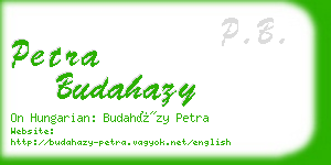 petra budahazy business card